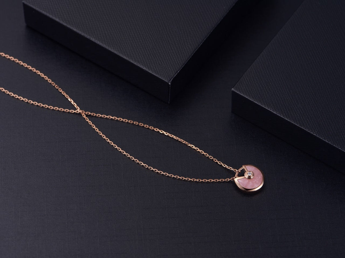 [Garvey ]AMULETTE ROSE GOLD PINK MOP NECKLACE