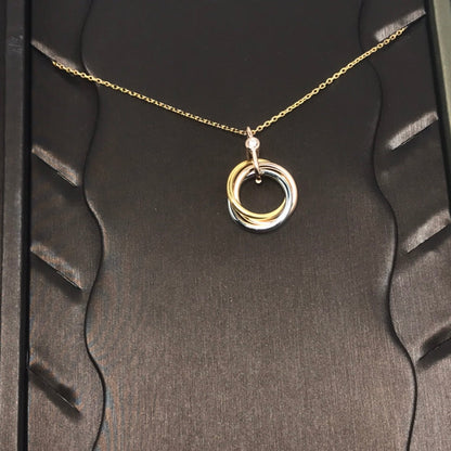 [Garvey ]TRINITY SILVER GOLD PINK GOLD NECKLACE