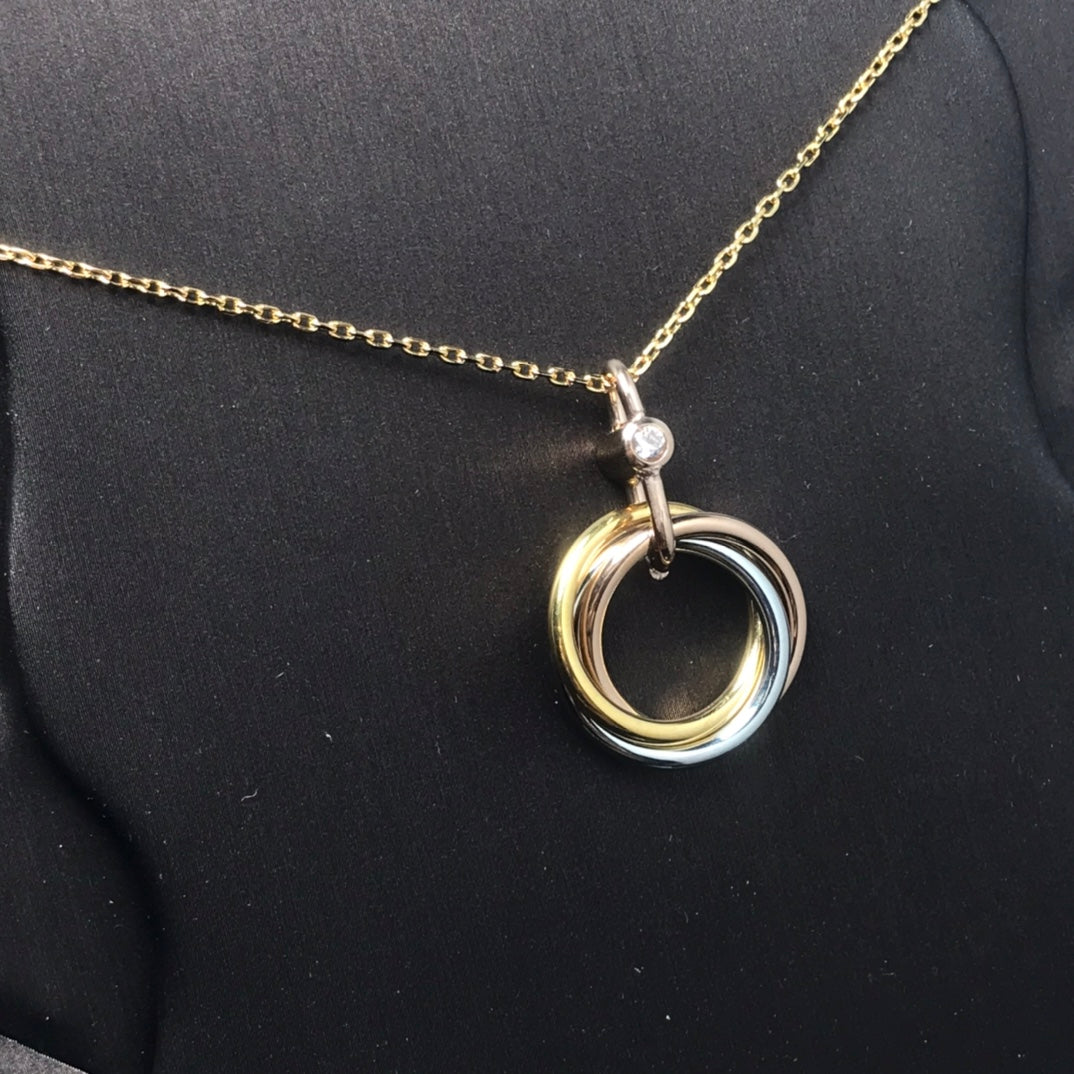 [Garvey ]TRINITY SILVER GOLD PINK GOLD NECKLACE