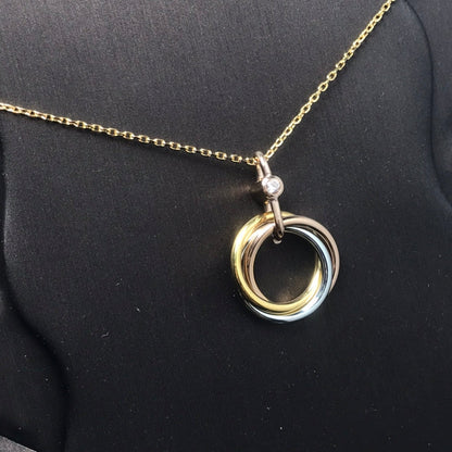 [Garvey ]TRINITY SILVER GOLD PINK GOLD NECKLACE