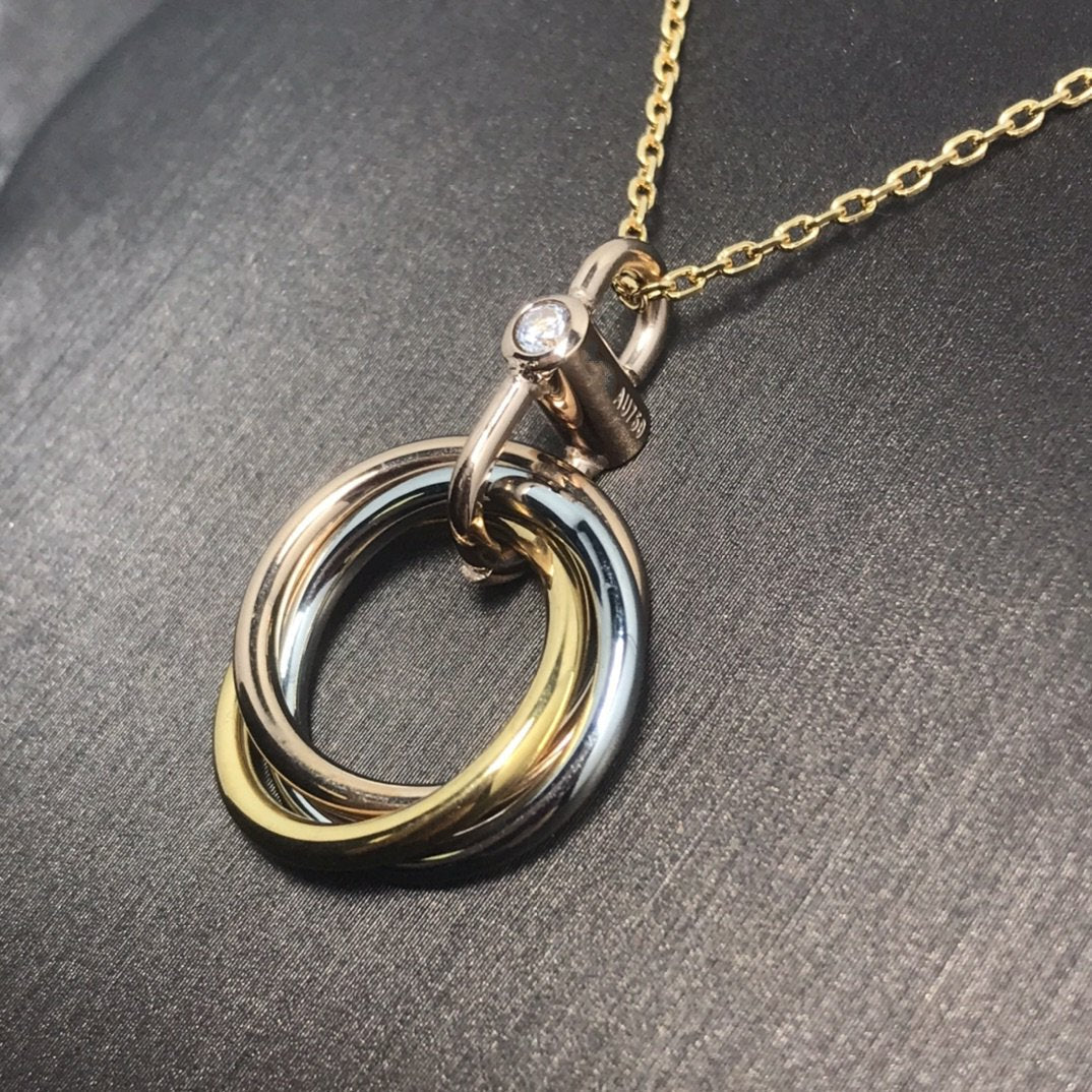 [Garvey ]TRINITY SILVER GOLD PINK GOLD NECKLACE