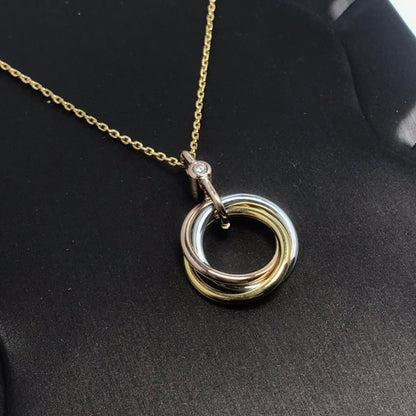 [Garvey ]TRINITY SILVER GOLD PINK GOLD NECKLACE