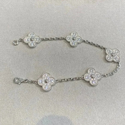 [Garvey ] CLOVER 5 MOTIF FULL DIAMOND BRACELET COLLECTION