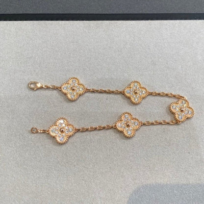 [Garvey ] CLOVER 5 MOTIF FULL DIAMOND BRACELET COLLECTION