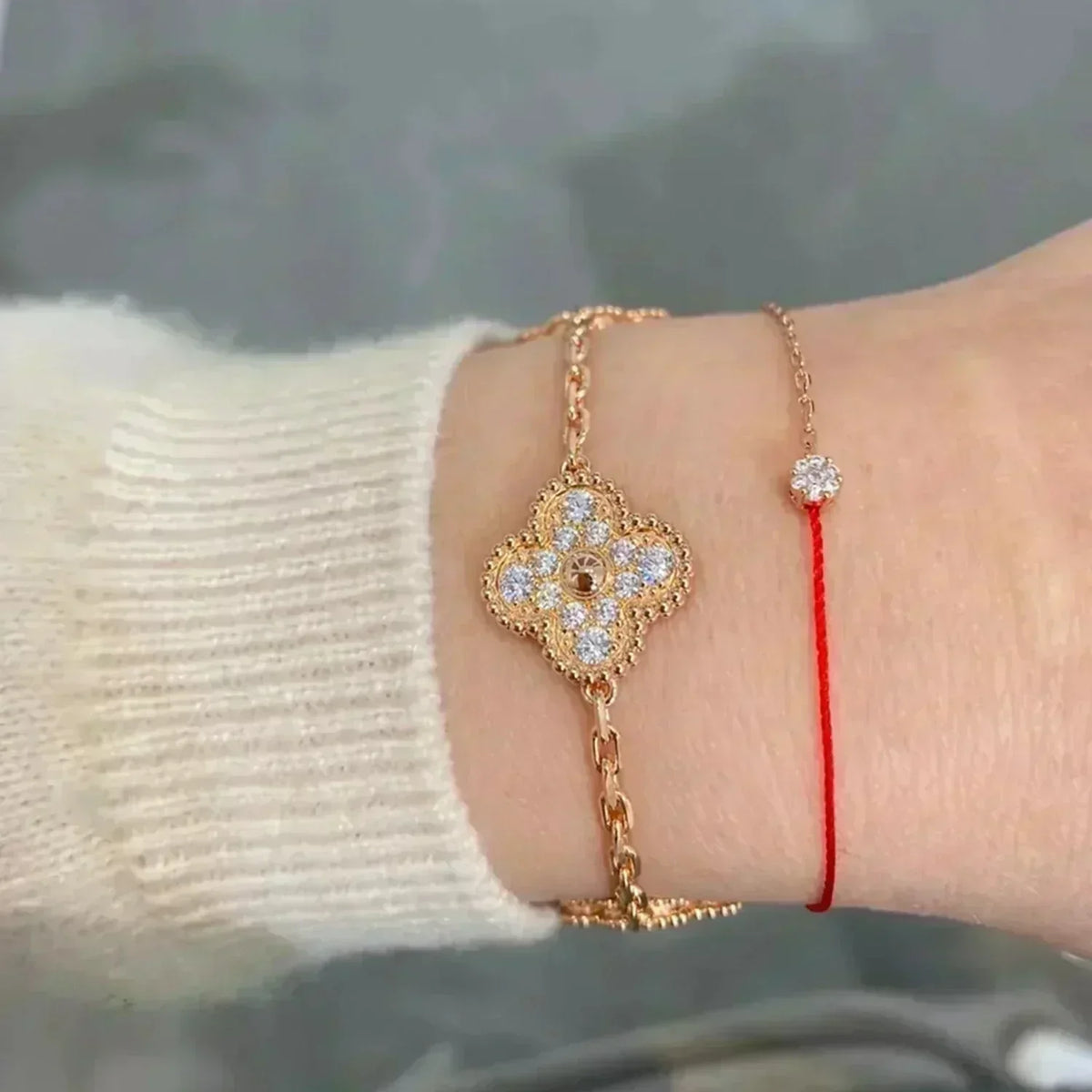 [Garvey ] CLOVER 5 MOTIF FULL DIAMOND BRACELET COLLECTION