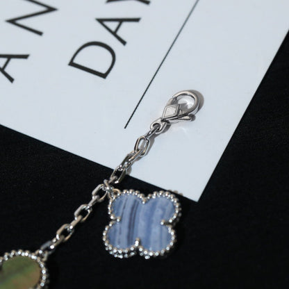 [Garvey ]CLOVER BRACELET 5 MOTIFS MOP CHALCEDONY SILVER