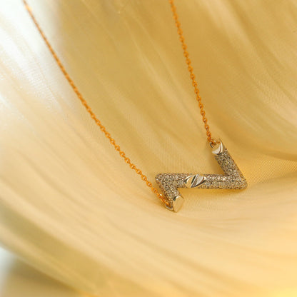 [Garvey]VOLT SILVER DIAMOND PEDANT NECKLACE