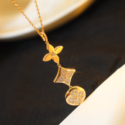 [Garvey]STAR AND SUN DIAMOND ROSE GOLD NECKLACE