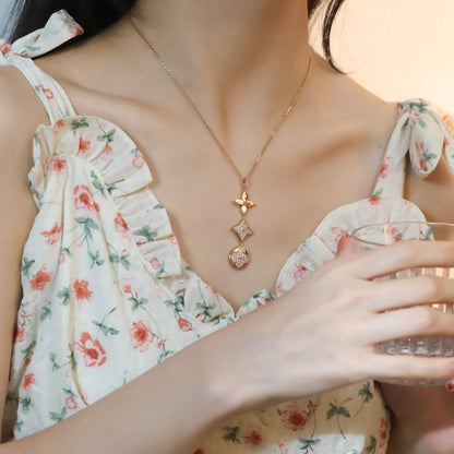 [Garvey]STAR AND SUN DIAMOND ROSE GOLD NECKLACE