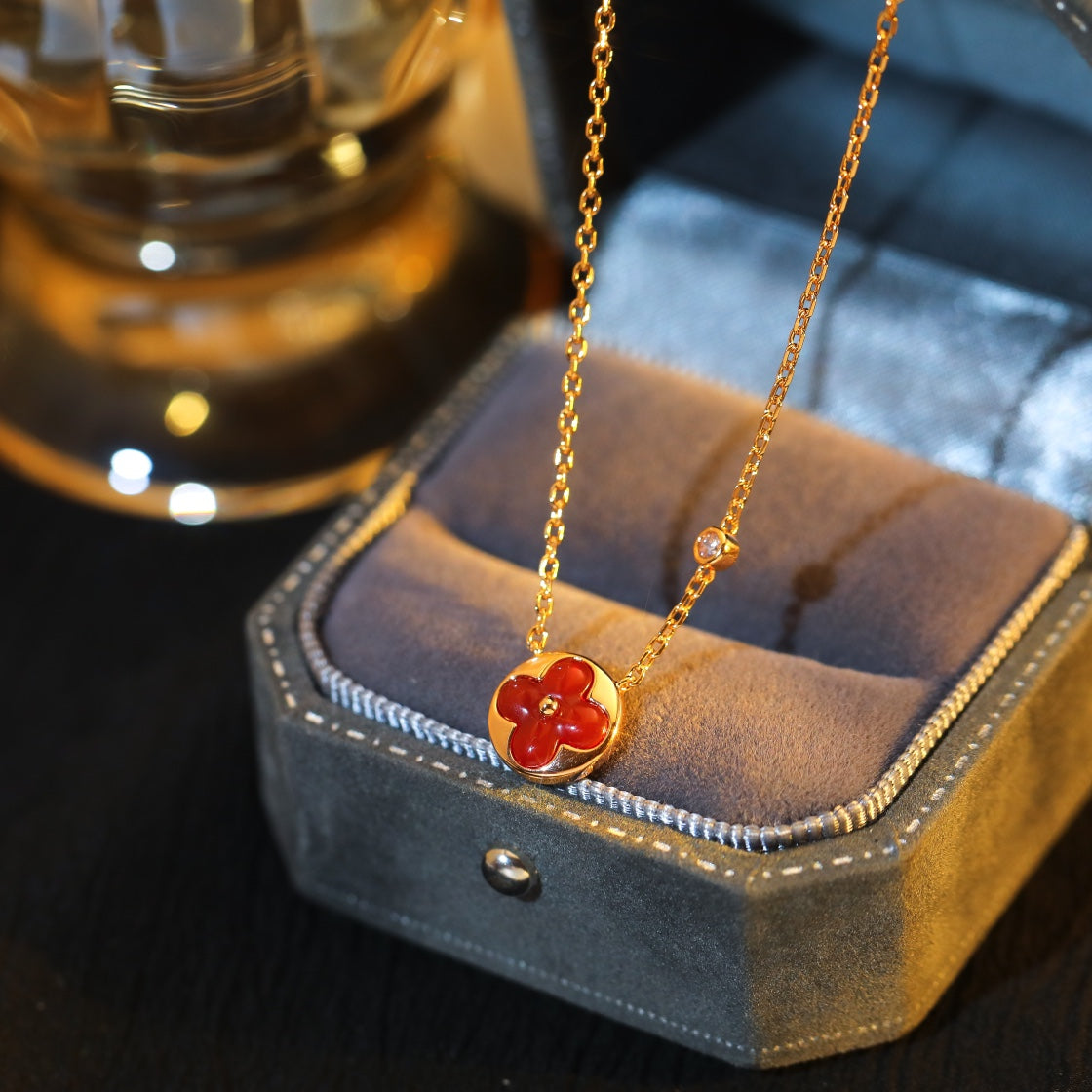 [Garvey ]SUN PEDANT PINK GOLD 1 DIAMOND NECKLACE