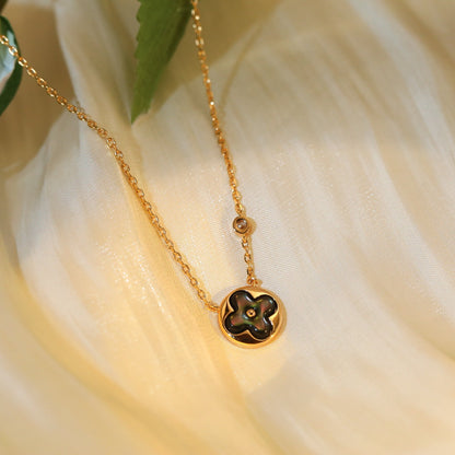 [Garvey ]SUN PEDANT PINK GOLD 1 DIAMOND NECKLACE