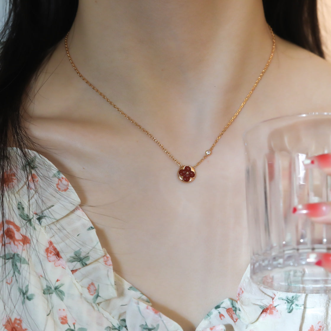 [Garvey ]SUN PEDANT PINK GOLD 1 DIAMOND NECKLACE