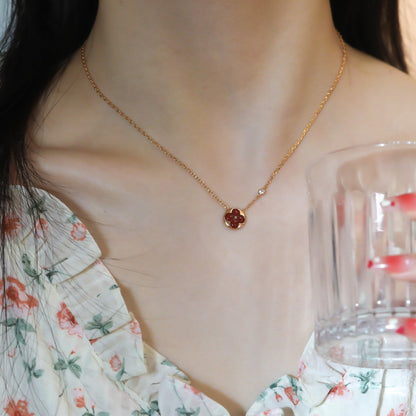 [Garvey ]SUN PEDANT PINK GOLD 1 DIAMOND NECKLACE