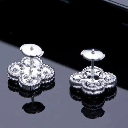 [Garvey ]CLOVER 1 MOTIFS DIAMOND STUD EARRINGS SILVER