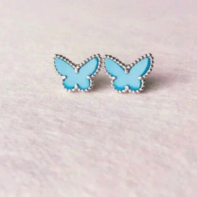 [Garvey ]BUTTERFLY TURQUOISE EARRINGS SILVER