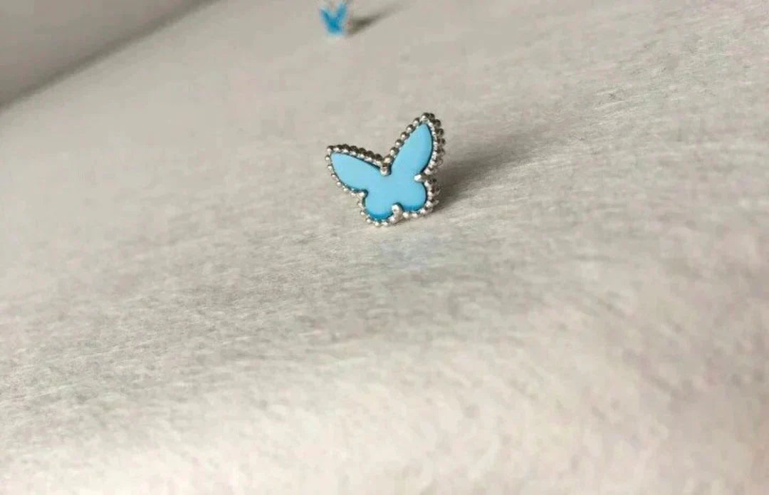[Garvey ]BUTTERFLY TURQUOISE EARRINGS SILVER