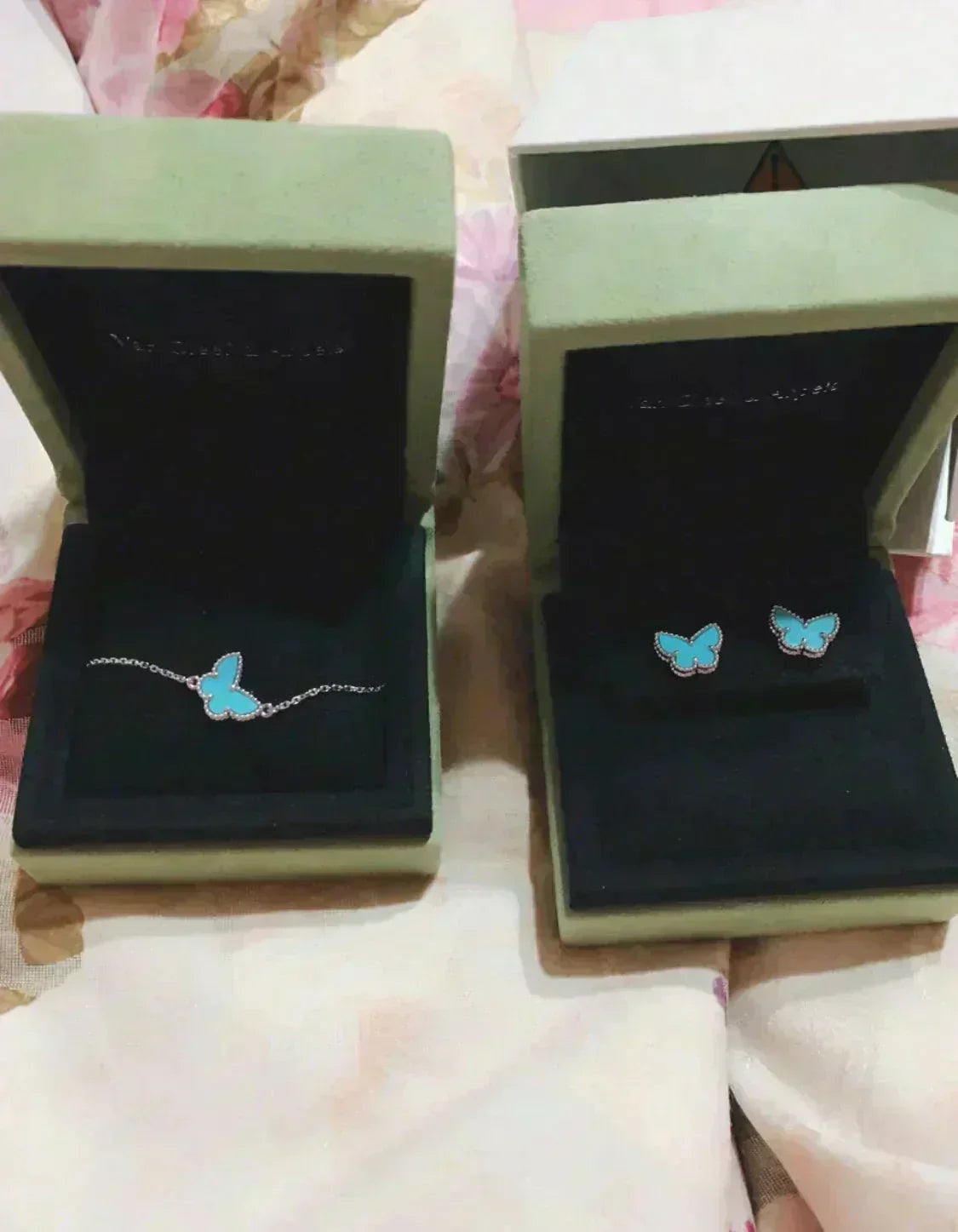 [Garvey ]BUTTERFLY TURQUOISE EARRINGS SILVER
