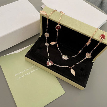 [Garvey ]LUCKY SPRING 15 MOTIFS ROSE GOLD NECKLACE