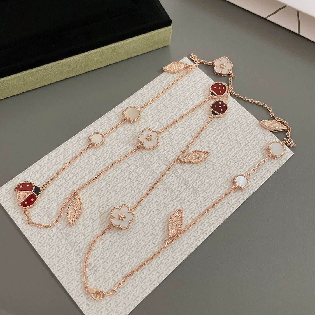 [Garvey ]LUCKY SPRING 15 MOTIFS ROSE GOLD NECKLACE