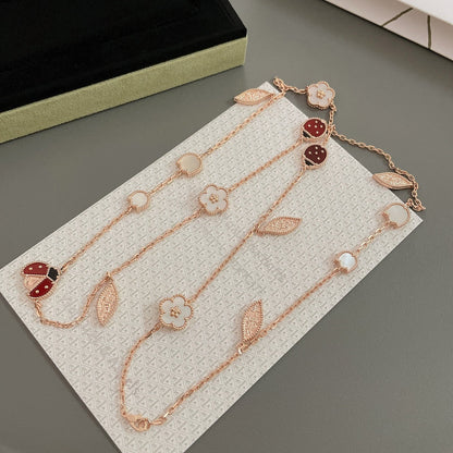 [Garvey ]LUCKY SPRING 15 MOTIFS ROSE GOLD NECKLACE