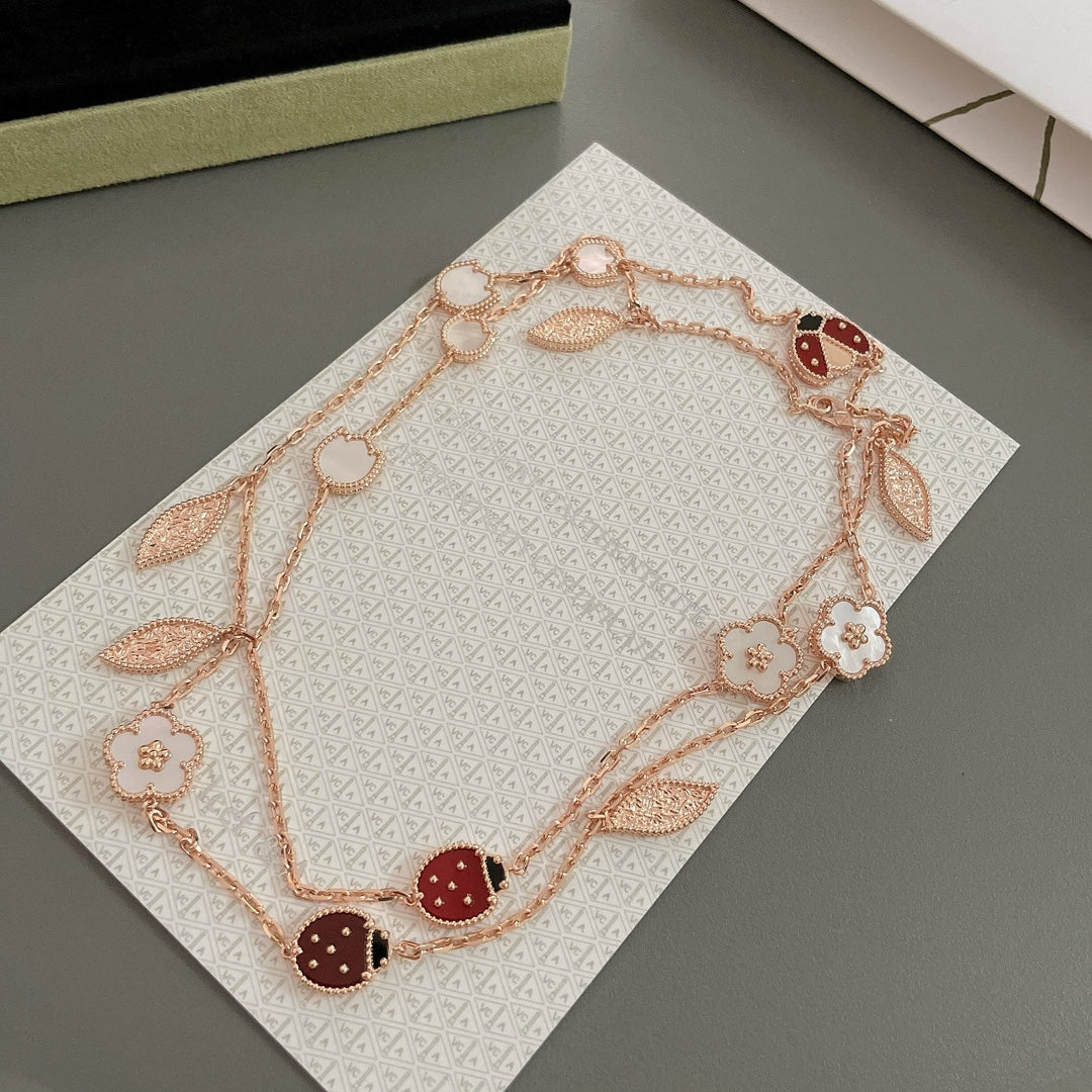 [Garvey ]LUCKY SPRING 15 MOTIFS ROSE GOLD NECKLACE