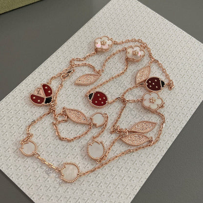 [Garvey ]LUCKY SPRING 15 MOTIFS ROSE GOLD NECKLACE