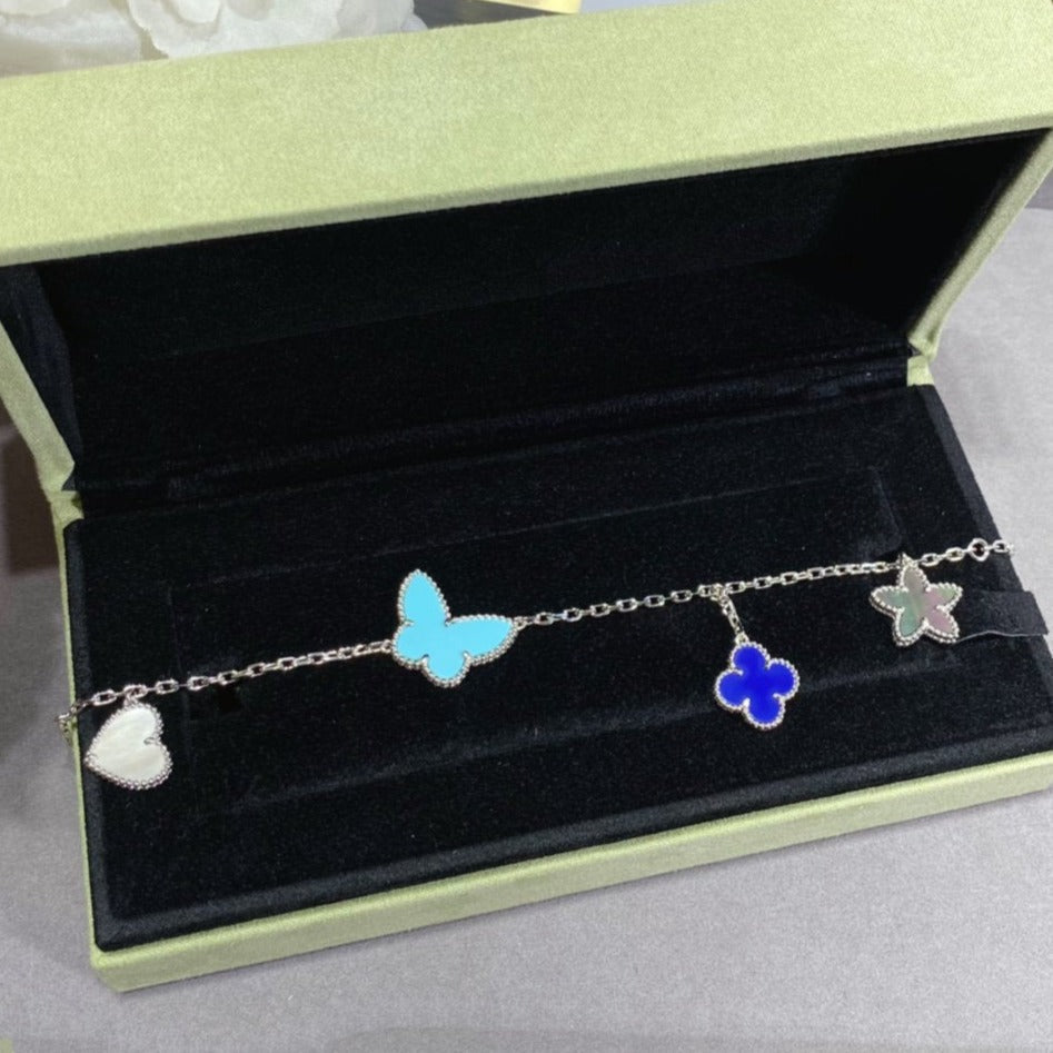 [Garvey ]LUCKY SPRING SILVER BRACELET 4 MOTIF