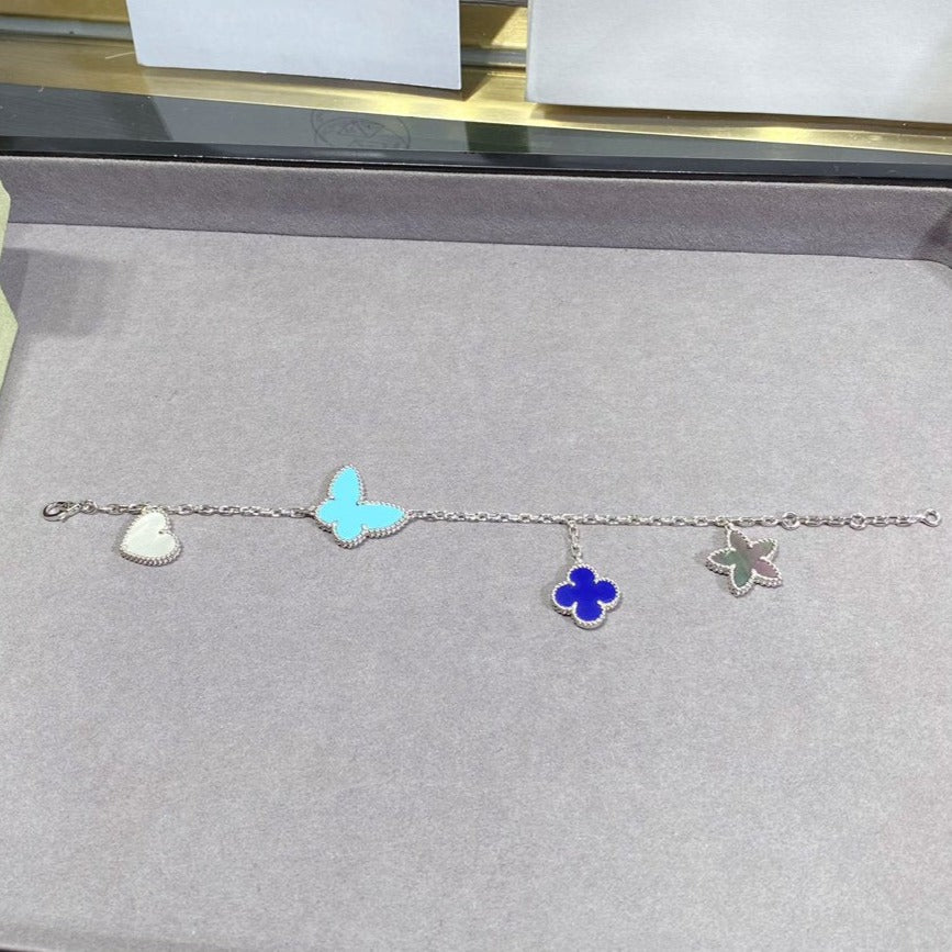 [Garvey ]LUCKY SPRING SILVER BRACELET 4 MOTIF
