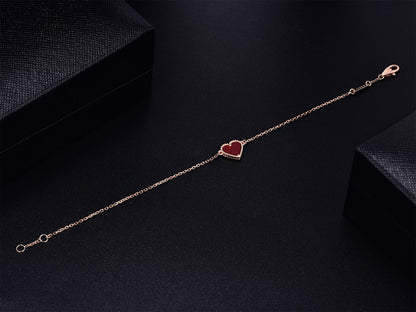 [Garvey ]HEART CARNELIAN PINK GOLD BRACELET