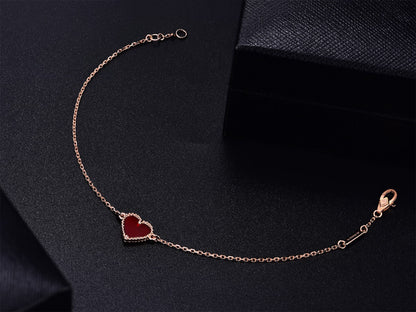 [Garvey ]HEART CARNELIAN PINK GOLD BRACELET