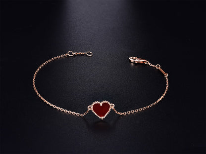 [Garvey ]HEART CARNELIAN PINK GOLD BRACELET