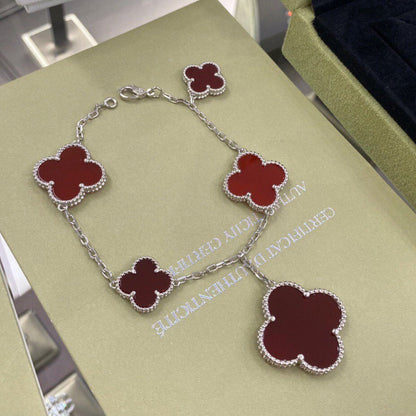 [Garvey ]CLOVER 5 MOTIFS SIVLER CARNELIAN BRACELET