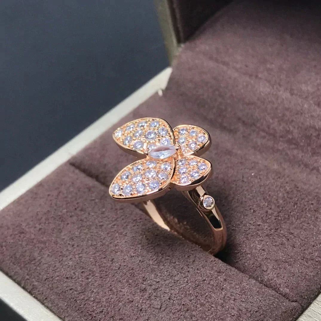 [Garvey ]BUTTERFLY PINK GOLD DIAMOND RING