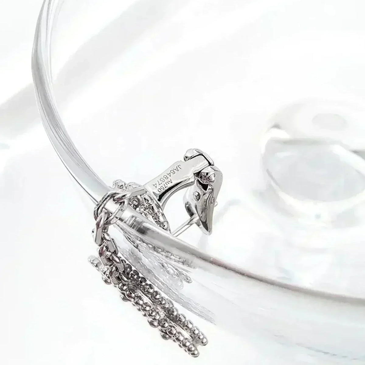 [Garvey ]CLOVER 2 MOTIFS  DIAMOND ONYX EARRINGS SILVER