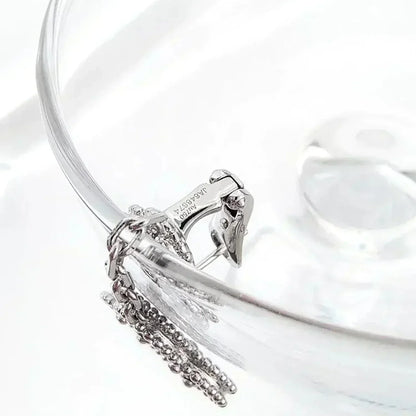[Garvey ]CLOVER 2 MOTIFS  DIAMOND ONYX EARRINGS SILVER