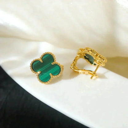 [Garvey ]CLOVER MEDIUM 1 MOTIFS MALACHITE  EARRINGS