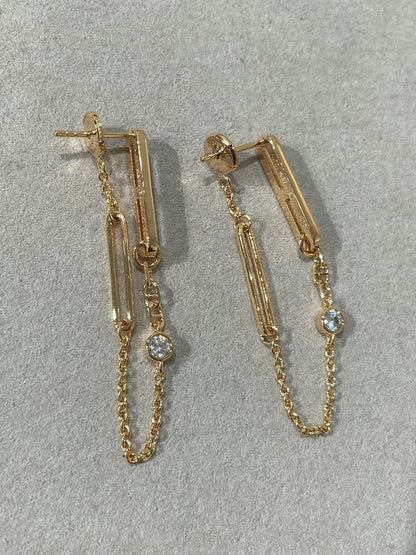 [Garvey ]CHAINE CHAOS DIAMOND DROP EARRINGS