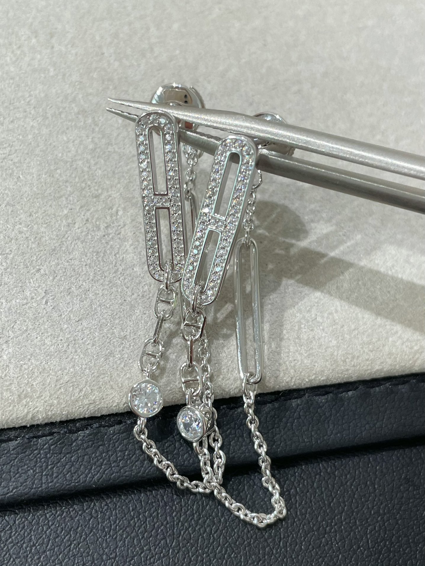 [Garvey]CHAINE CHAOS DIAMOND DROP EARRINGS