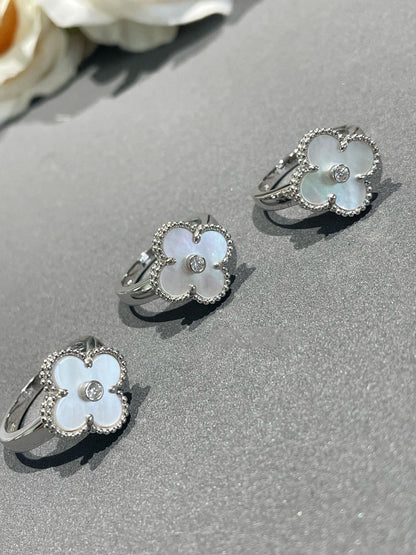 [Garvey ]CLOVER SILVER MOP DIAMOND RING