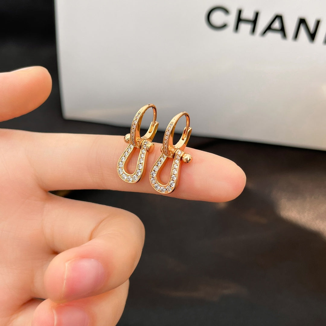 [Garvey ]FORCE 10 FULL DIAMOND DROP EARRINGS MEDIUM MODEL
