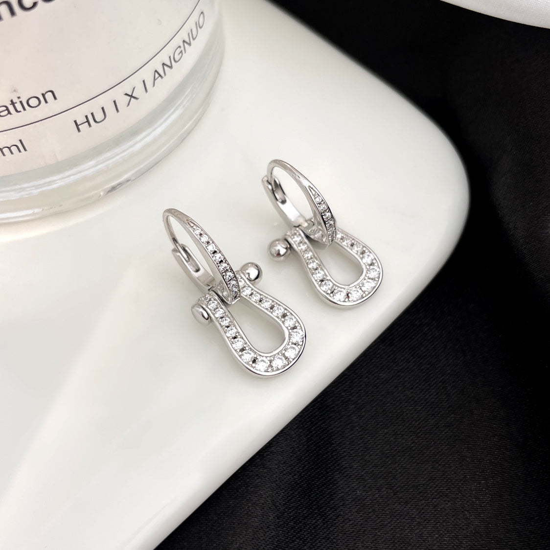 [Garvey ]FORCE 10 FULL DIAMOND DROP EARRINGS MEDIUM MODEL