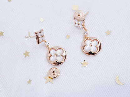 [Garvey ]STAR AND SUN PINK GOLD MOP DROP EARRINGS