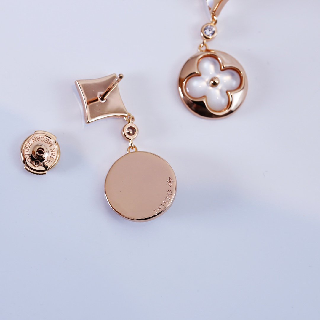 [Garvey ]STAR AND SUN PINK GOLD MOP DROP EARRINGS