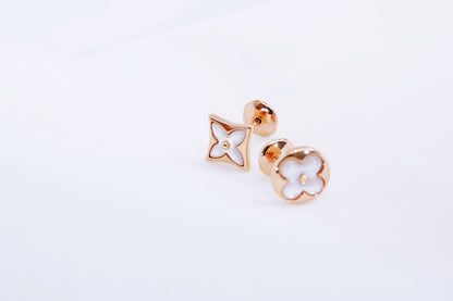 [Garvey ]STAR AND SUN PINK GOLD MOP STUD EARRINGS