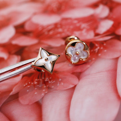 [Garvey ]STAR AND SUN PINK GOLD MOP STUD EARRINGS