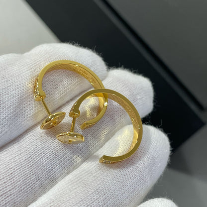 [Garvey ]LOVE DIAMOND GOLD HOOP EARRINGS