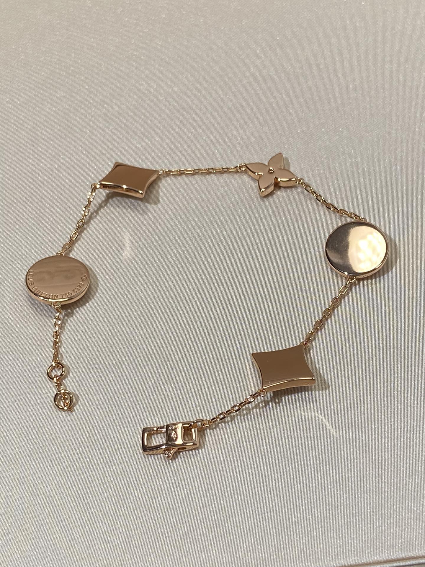 [Garvey]STAR AND SUN 5 MOTIF MOP ROSE GOLD BRACELET