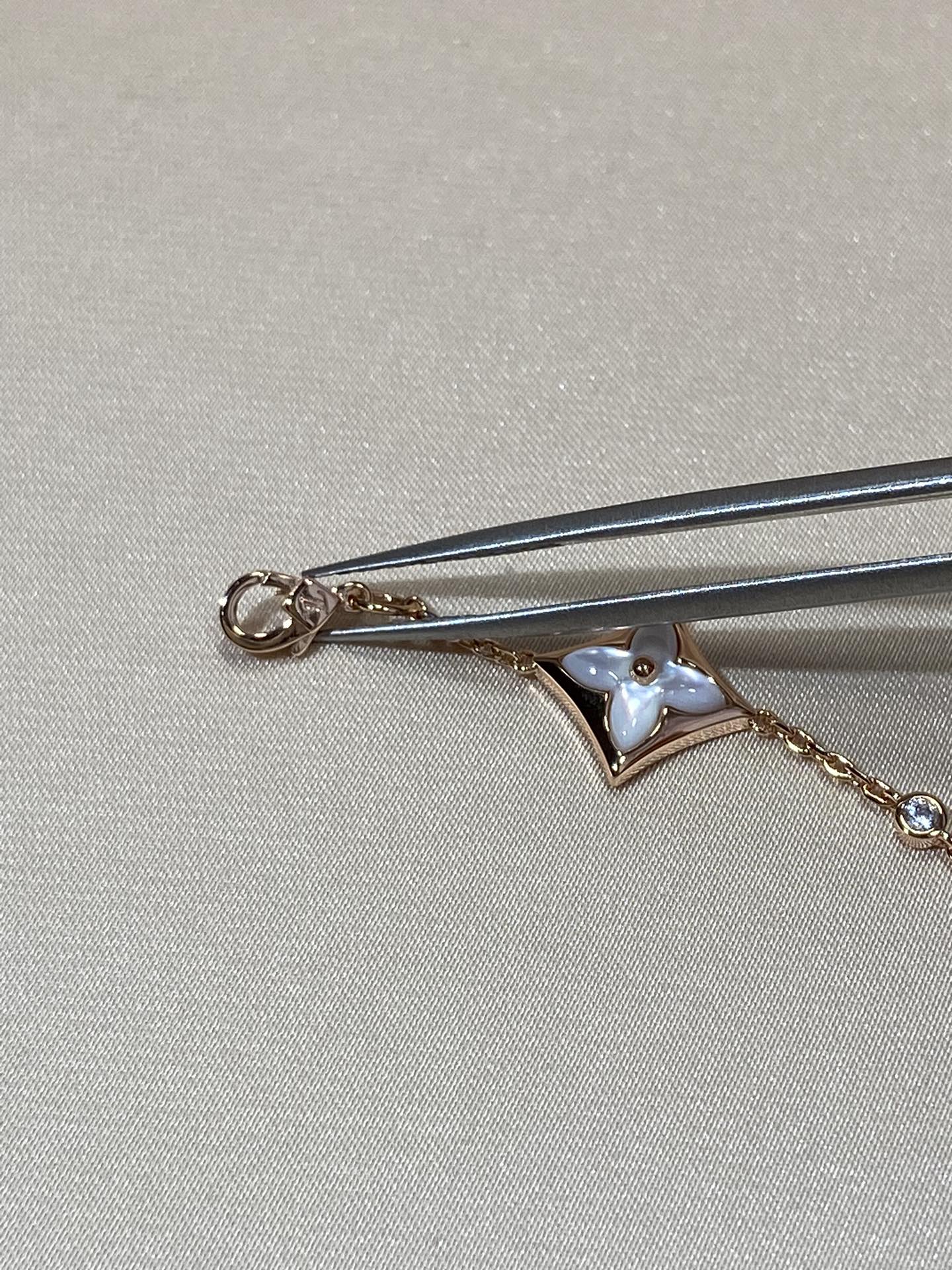 [Garvey]STAR 4 MOTIF MOP DIAMOND ROSE GOLD BRACELET