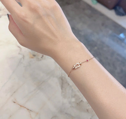 [Garvey ]FORCE 10 DIAMOND CHAIN LINK PINK GOLD BRACELET