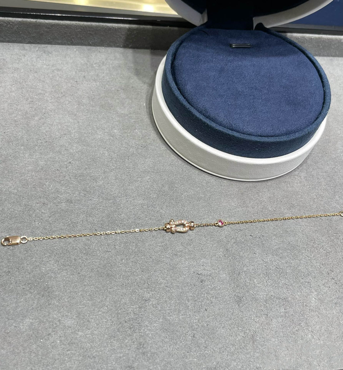 [Garvey ]FORCE 10 DIAMOND CHAIN LINK PINK GOLD BRACELET